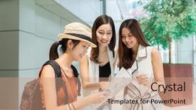  Presentation with city map - Slide deck having direction on city map background and a coral colored foreground