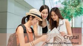  Presentation with city map - Audience pleasing PPT layouts consisting of direction on city map backdrop and a coral colored foreground