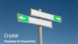  Presentation with music signs dark blue - Amazing presentation having direction signs against blue sky backdrop and a teal colored foreground