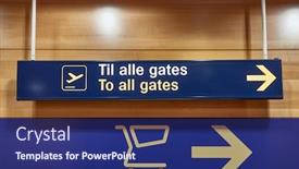  Presentation with direction - Colorful presentation design enhanced with direction-signs-inside backdrop and a navy blue colored foreground