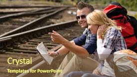  Presentation with railroad - Amazing slides having direction with map on railroad backdrop and a  colored foreground