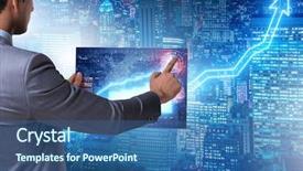  Presentation with trading - PPT layouts featuring directional chart - businessman in trading and finance background and a ocean colored foreground