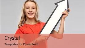  Presentation with red white grey - Amazing slide deck having directions - direction and people concept backdrop and a coral colored foreground