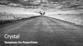  Presentation with asphalt road - Theme having directions new horizons - empty straight long asphalt road background and a dark gray colored foreground