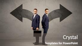  Presentation with arrows - Presentation design consisting of directions represented by black arrow background and a gray colored foreground