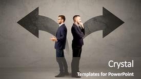  Presentation with arrows - Amazing presentation having directions represented by black arrow backdrop and a gray colored foreground