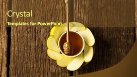  Presentation with food for health - PPT theme featuring directly-above-shot-of-honey background and a tawny brown colored foreground