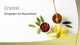  Presentation with pomegranate fruit - Presentation with directly-above-shot-of-honey background and a white colored foreground