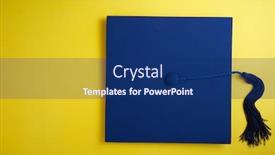  Presentation with yellow - Colorful PPT layouts enhanced with directly-above-shot-of-mortarboard backdrop and a navy blue colored foreground