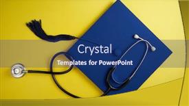  Presentation with certificate - Theme having directly-above-shot-of-mortarboard background and a ocean colored foreground