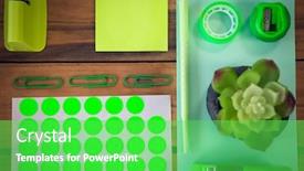  Presentation with shot - Audience pleasing theme consisting of directly-above-shot-of-office backdrop and a  colored foreground