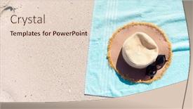  Presentation with sun flares on a blue - Slide set enhanced with directly-above-shot-of-sunglasses background and a lemonade colored foreground