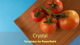  Presentation with shot - PPT theme consisting of directly-above-shot-of-tomatoes background and a tawny brown colored foreground