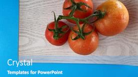  Presentation with shot - Colorful PPT theme enhanced with directly-above-shot-of-tomatoes backdrop and a teal colored foreground