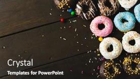  Presentation with donuts - PPT theme having directly-above-view-of-fresh background and a wine colored foreground