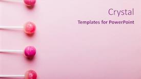  Presentation with eating - Presentation theme enhanced with directly-above-view-of-lollipops background and a pink colored foreground