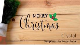  Presentation with merry christmas - PPT theme having directly-above-view-of-merry background and a coral colored foreground