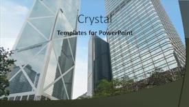  Presentation with blue financial - Beautiful PPT theme featuring directly below of modern financial skyscrapers in central hong kong blue toned china backdrop and a light blue colored foreground