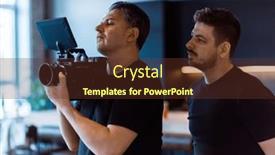  Presentation with movie studio - Presentation design consisting of director-of-photography background and a tawny brown colored foreground