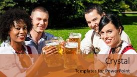  Presentation with bavarian lederhosen - Audience pleasing slides consisting of dirndl in a beer garden backdrop and a red colored foreground