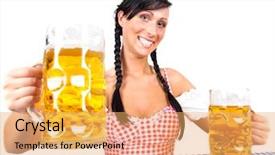  Presentation with traditional - Slides enhanced with dirndl with beer maas glas background and a yellow colored foreground