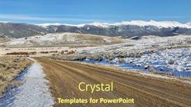  Presentation with backcountry - Cool new PPT theme with dirt backcountry road with snowy medicine bow mountains in background north park near walden colorado late fall scenery backdrop and a tawny brown colored foreground