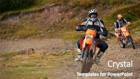  Presentation with drivers - Audience pleasing slide deck consisting of dirt bike - amateur motocross drivers have hobby backdrop and a coral colored foreground