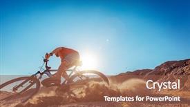  Presentation with dust - Audience pleasing slide set consisting of dirt bike - man braking the bicycle backdrop and a tawny brown colored foreground