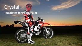  Presentation with motocross - Theme with dirt bike - motocross rider in the country background and a gray colored foreground