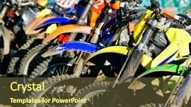  Presentation with dirt bike - Slide set enhanced with dirt bike - row of motobikes close up background and a tawny brown colored foreground
