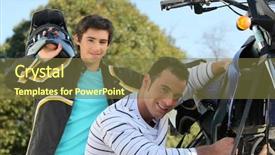  Presentation with dirt bike - Audience pleasing presentation theme consisting of dirt bike - tinkering with a motorbike backdrop and a tawny brown colored foreground