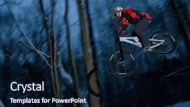  Presentation with young athletes box jumping - Audience pleasing theme consisting of dirt bike - young man jumps backdrop and a wine colored foreground