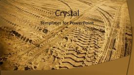  Presentation with tyre - Colorful PPT layouts enhanced with dirt construction - tyre tracks backdrop and a gold colored foreground