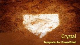  Presentation with baseball home plate - Slide deck with dirt for sports american past background and a tawny brown colored foreground