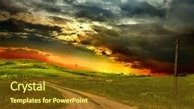  Presentation with beautiful nature - Beautiful PPT layouts featuring dirt path - beautiful nature landscape backdrop and a tawny brown colored foreground