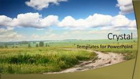  Presentation with rural road - Cool new PPT theme with dirt path - rural dusty countryside road trough backdrop and a yellow colored foreground