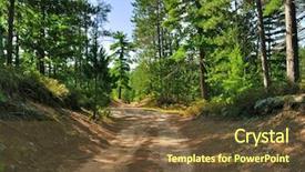 Presentation with rural road - Cool new presentation design with dirt path - rural road through a forest backdrop and a tawny brown colored foreground