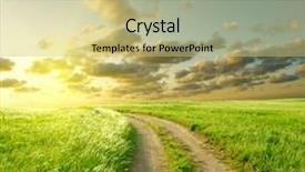  Presentation with dirt - Amazing slides having dirt path - summer landscape with green grass backdrop and a yellow colored foreground