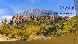  Presentation with ridges - PPT theme having dirt-path-passes-around-majestic background and a light blue colored foreground