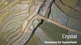  Presentation with nepal - Beautiful PPT theme featuring dirt road accross paddy backdrop and a dark gray colored foreground