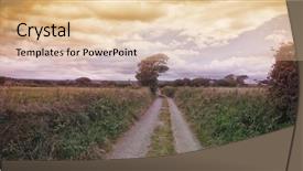  Presentation with road to excellenace - Presentation consisting of dirt road amidst grassy landscape background and a lemonade colored foreground