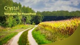  Presentation with dirt - PPT layouts enhanced with dirt-road-by-the-cornfield background and a tawny brown colored foreground