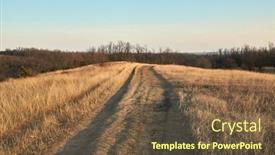  Presentation with dirt - Presentation theme consisting of dirt-road-in-a-countryside background and a tawny brown colored foreground
