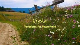  Presentation with nature countryside - Theme enhanced with dirt-road-in-countryside-wooden background and a tawny brown colored foreground