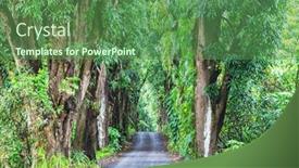  Presentation with remote - Theme enhanced with dirt-road-in-remote-jungle background and a ocean colored foreground