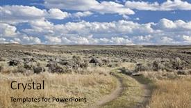  Presentation with dirt - Audience pleasing presentation consisting of dirt road in sagebrush high backdrop and a coral colored foreground