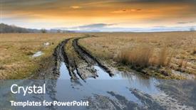  Presentation with dirt - Presentation consisting of dirt road in steppe background and a seafoam green colored foreground