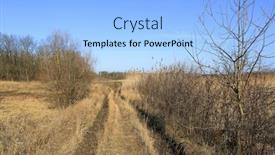  Presentation with dirt - PPT theme featuring dirt-road-on-meadow background and a light blue colored foreground