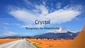  Presentation with dirt car - Slide set with dirt road on the pampa background and a light blue colored foreground