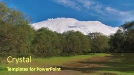  Presentation with mounted mount etna volcano - Audience pleasing slide set consisting of dirt-road-to-etna-mount backdrop and a tawny brown colored foreground